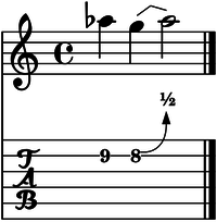 Bend cuerda 2 medio tono