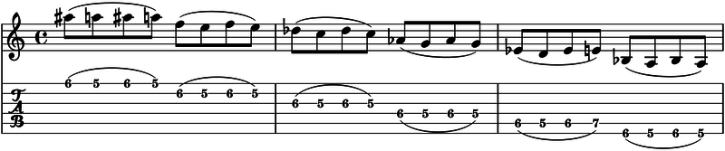 ligados en la guitarra trills trinos