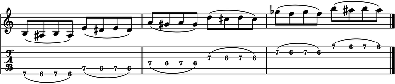 ligados en la guitarra trills