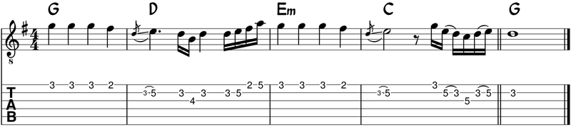 Notas de melodia con ritmo distinto